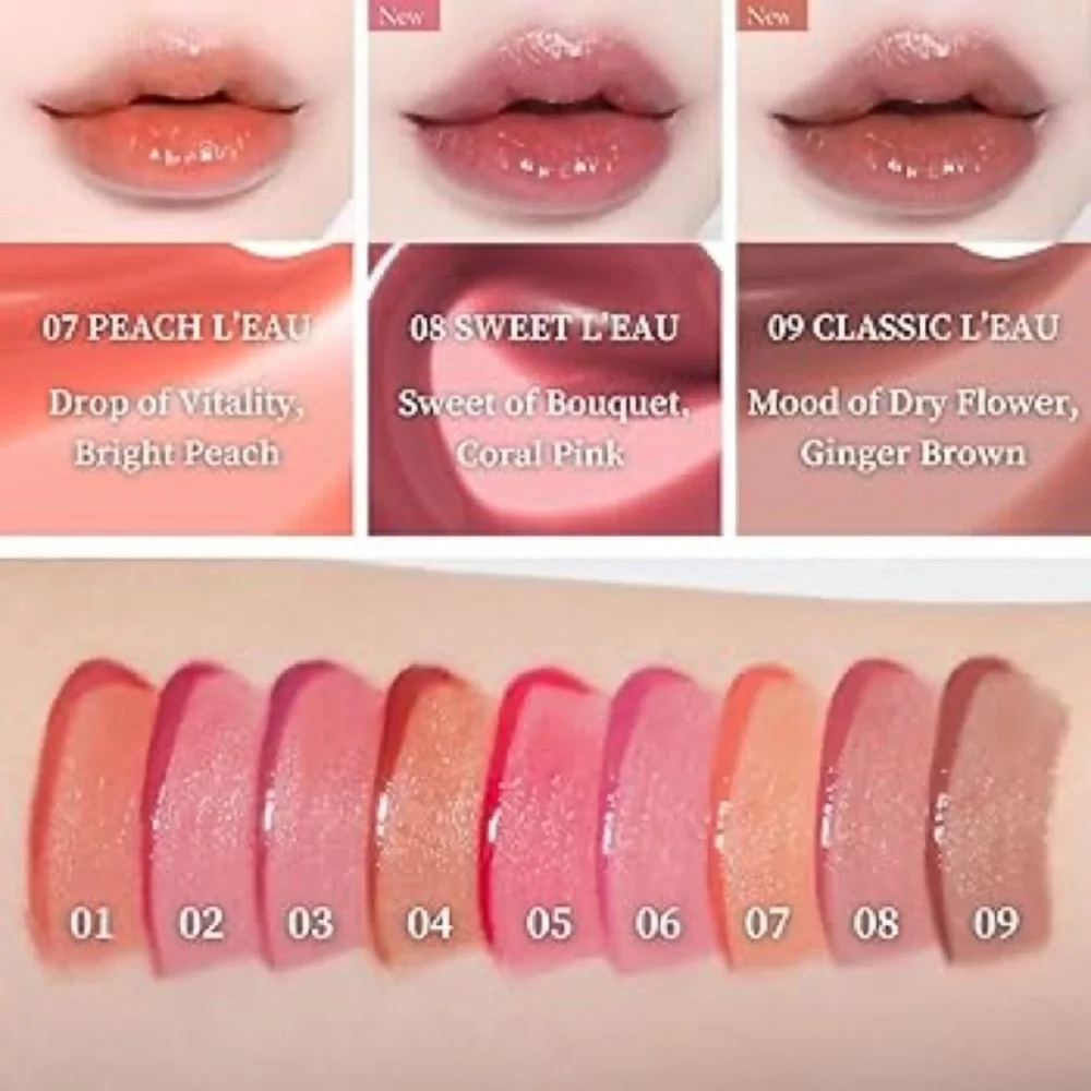 BBIA new L’eau tint lipstick gloss 07 peach l’eau NIB new 1.2g